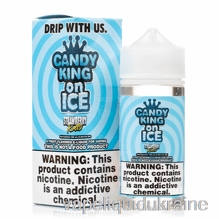 Vape Ukraine ICE Strawberry Rolls - Candy King On Ice - 100mL 0mg